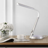 Milton 19" Aluminum Contemporary Minimalist Adjustable Head Dimmable USB Charging LED Task Lamp - JONATHAN Y