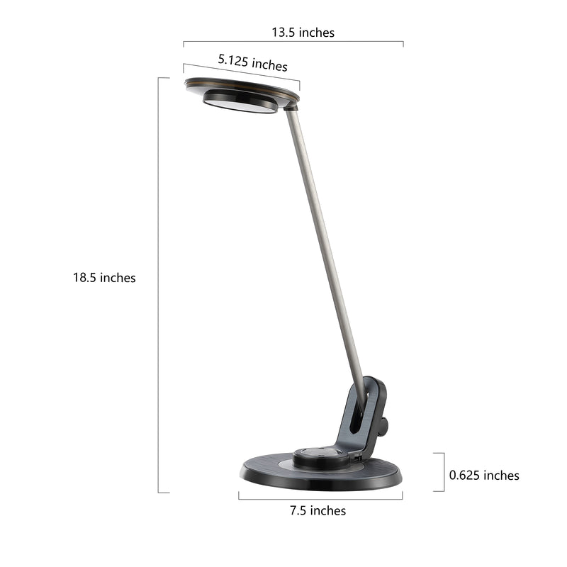Dixon 18.5" Aluminum Contemporary Minimalist Adjustable Dimmable USB Charging LED Task Lamp - JONATHAN Y