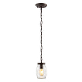 Gaines 5.5" Farmhouse Industrial Iron Mason Jar LED Pendant - JONATHAN Y