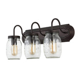 Gaines 19.3" Farmhouse Industrial Iron Mason Jar LED Vanity - JONATHAN Y