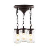 Gaines 11" Farmhouse Industrial Iron Mason Jar LED Semi Flush Mount - JONATHAN Y