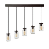 Gaines 5.5" Farmhouse Industrial Iron Mason Jar LED Pendant - JONATHAN Y