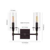 Cato Bohemian Farmhouse Iron/Glass LED Vanity - JONATHAN Y