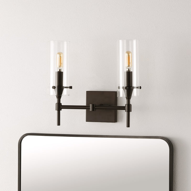 Cato Bohemian Farmhouse Iron/Glass LED Vanity - JONATHAN Y