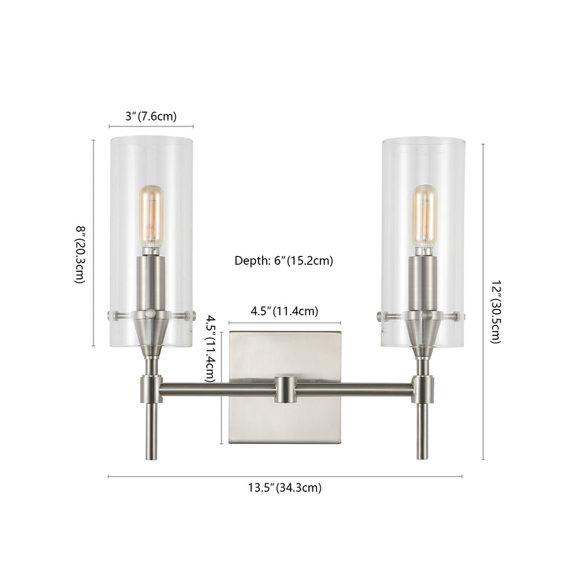 Cato Bohemian Farmhouse Iron/Glass LED Vanity