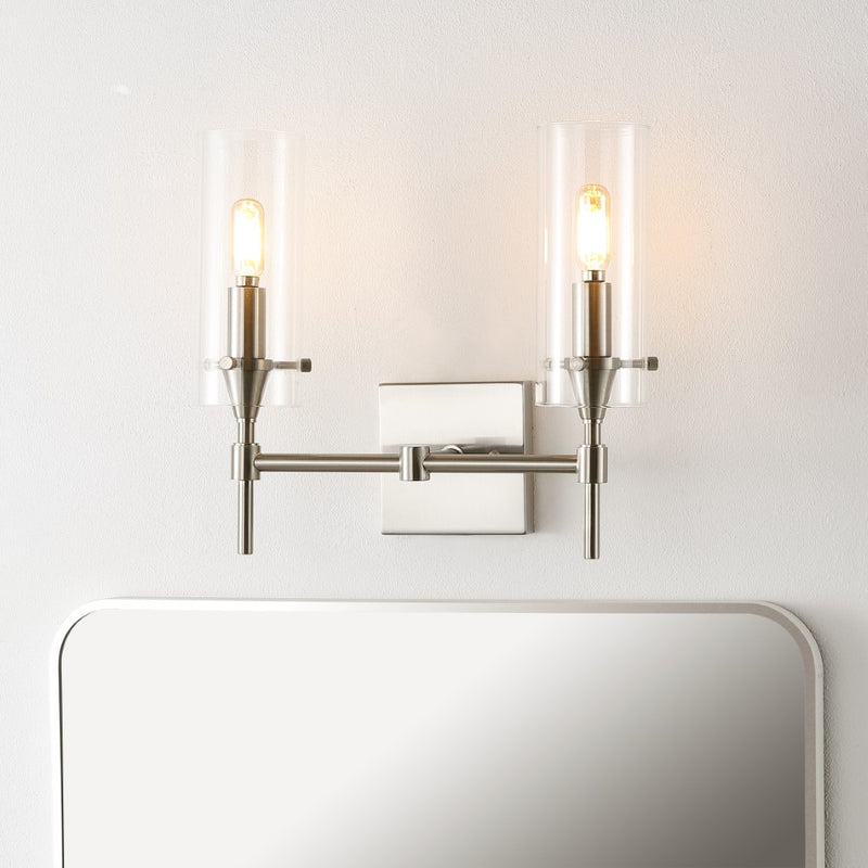 Cato Bohemian Farmhouse Iron/Glass LED Vanity