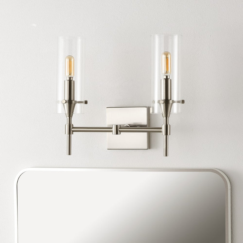 Cato Bohemian Farmhouse Iron/Glass LED Vanity