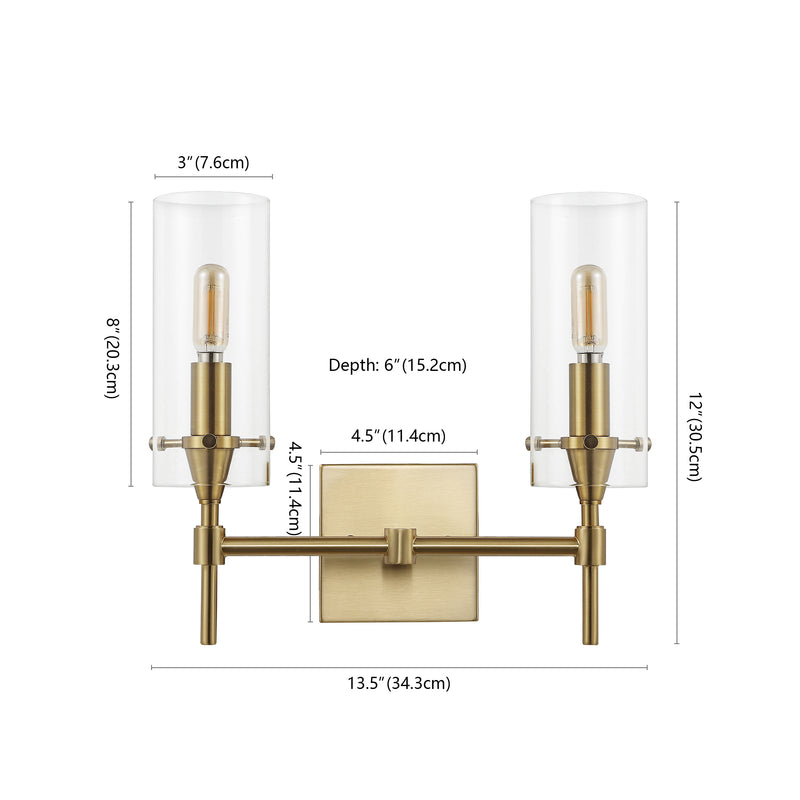 Cato Bohemian Farmhouse Iron/Glass LED Vanity