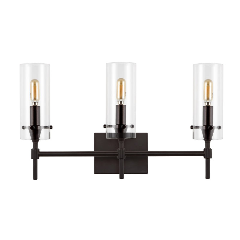 Cato Bohemian Farmhouse Iron/Glass LED Vanity