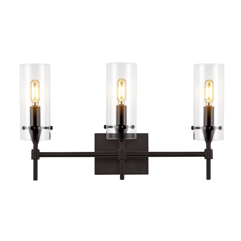 Cato Bohemian Farmhouse Iron/Glass LED Vanity