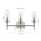 Cato Bohemian Farmhouse Iron/Glass LED Vanity