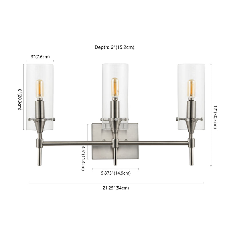 Cato Bohemian Farmhouse Iron/Glass LED Vanity