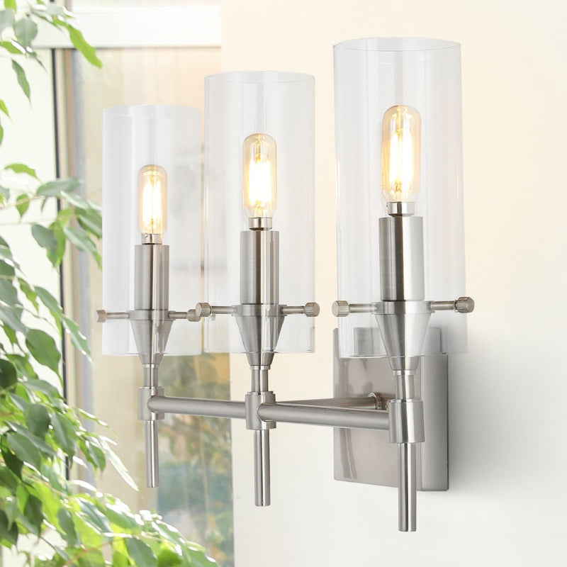 Cato Bohemian Farmhouse Iron/Glass LED Vanity