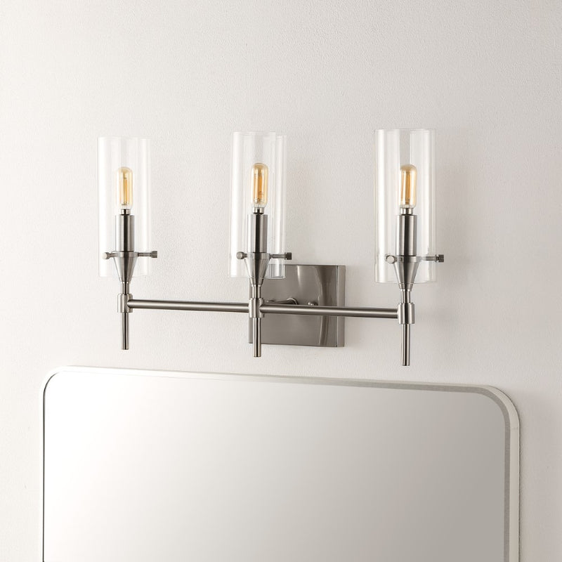Cato Bohemian Farmhouse Iron/Glass LED Vanity