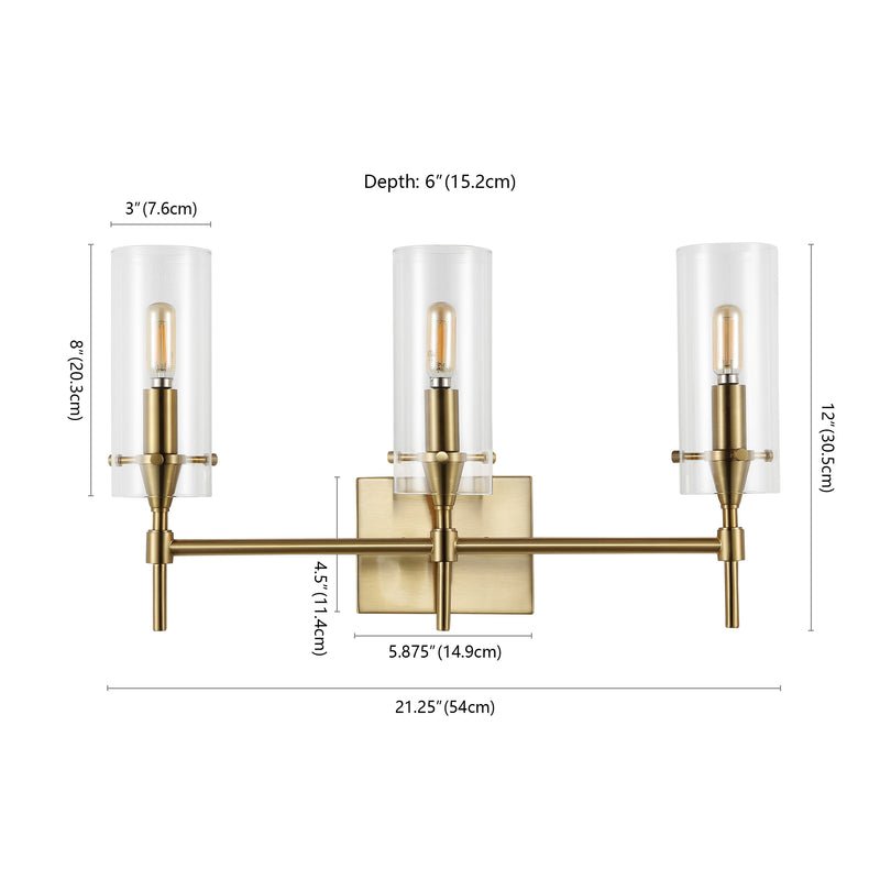 Cato Bohemian Farmhouse Iron/Glass LED Vanity