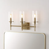 Cato Bohemian Farmhouse Iron/Glass LED Vanity