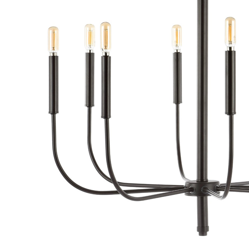 Amoros 27.25" Modern Mid-Century Iron LED Chandelier - JONATHAN Y