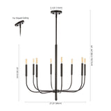 Amoros 27.25" Modern Mid-Century Iron LED Chandelier - JONATHAN Y