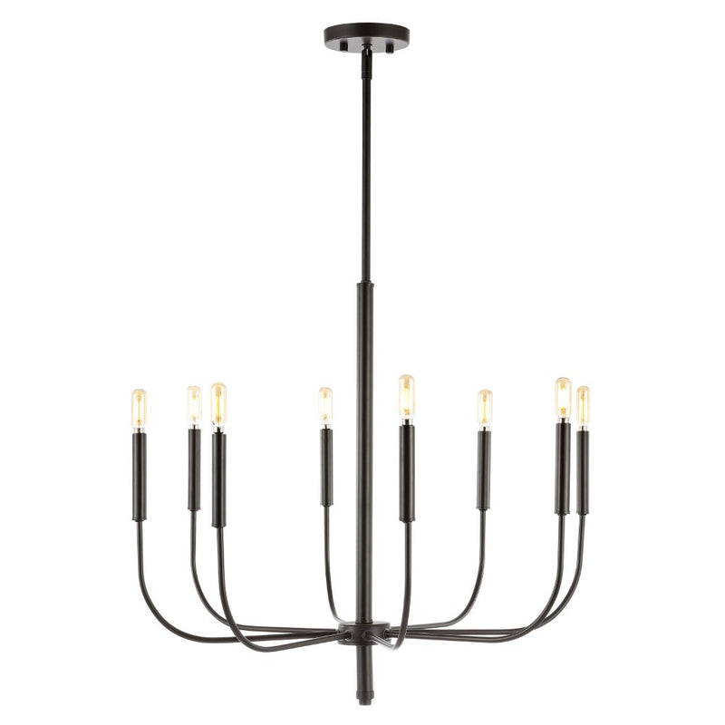 Amoros 27.25" Modern Mid-Century Iron LED Chandelier - JONATHAN Y