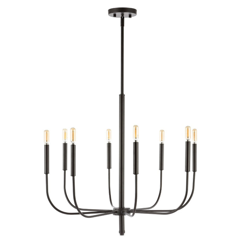 Amoros 27.25" Modern Mid-Century Iron LED Chandelier - JONATHAN Y