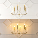 Amoros 27.25" Modern Mid-Century Iron LED Chandelier - JONATHAN Y