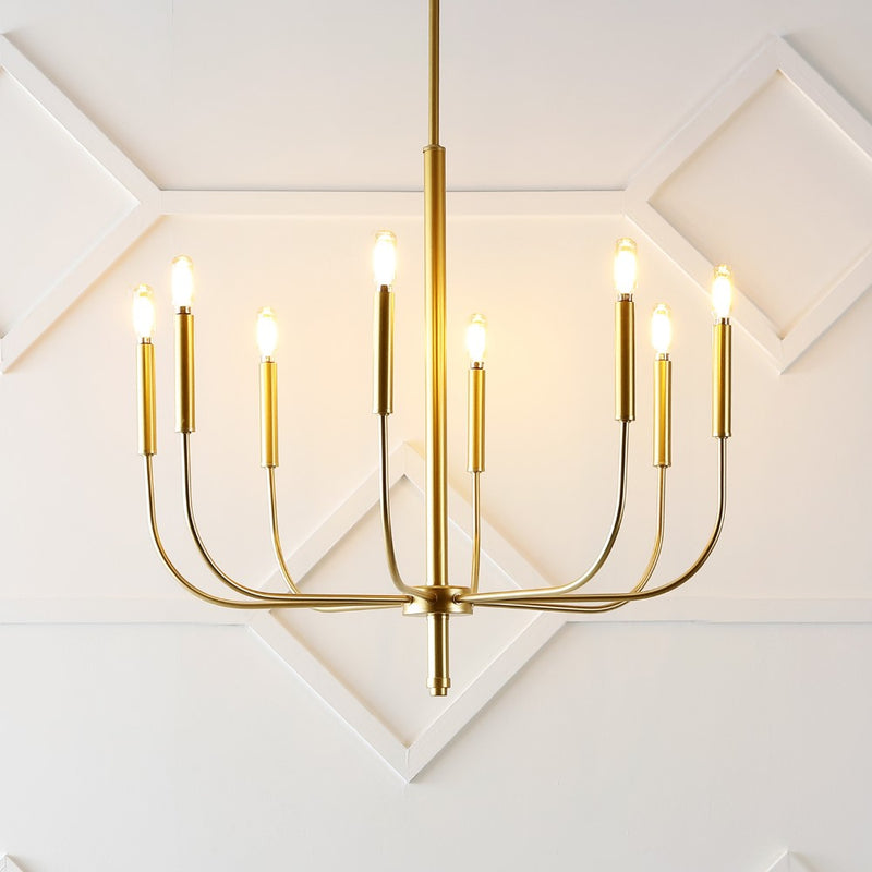 Amoros 27.25" Modern Mid-Century Iron LED Chandelier - JONATHAN Y
