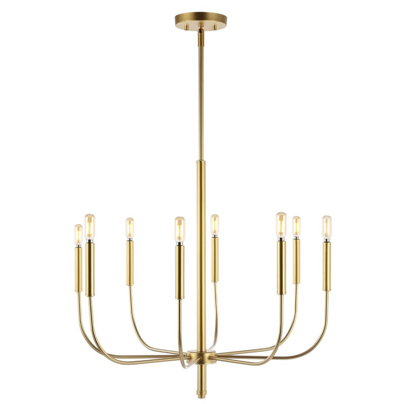 Amoros 27.25" Modern Mid-Century Iron LED Chandelier - JONATHAN Y
