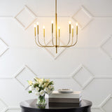 Amoros 27.25" Modern Mid-Century Iron LED Chandelier - JONATHAN Y