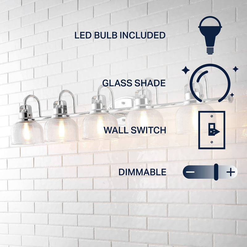 Virginia Metal/Glass LED Vanity Light