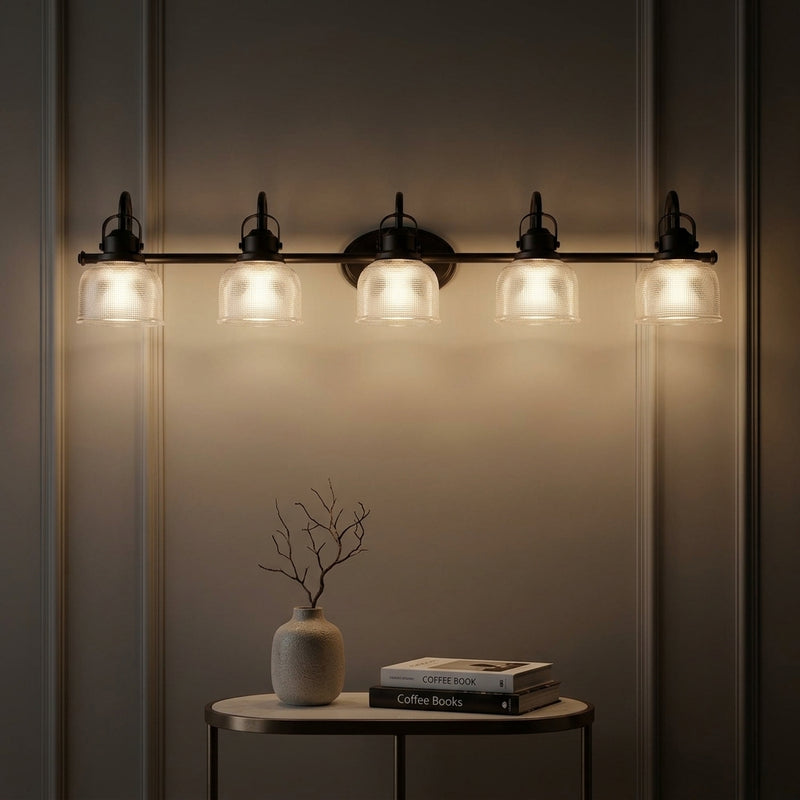 Virginia Metal/Glass LED Vanity Light Oil Rubbed Bronze / 5 Sockets – AI-ON