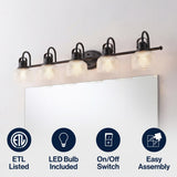 Virginia Metal/Glass LED Vanity Light