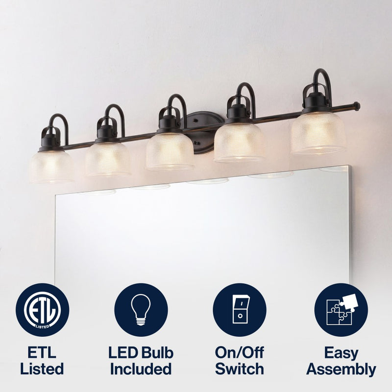 Virginia Metal/Glass LED Vanity Light