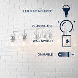 Shirley Metal/ Bubbled Glass Vanity Light