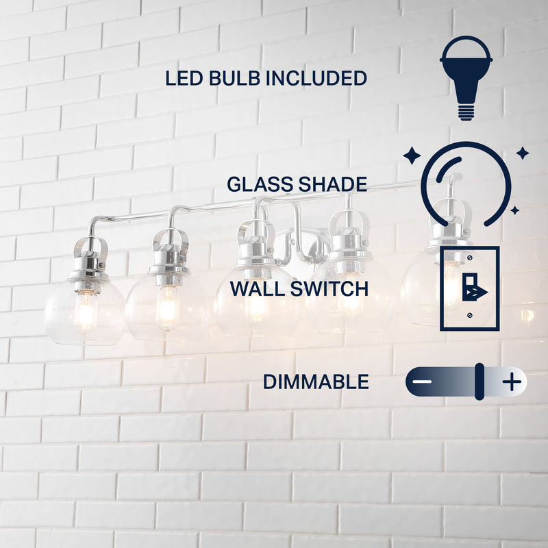 Shirley Metal/ Bubbled Glass Vanity Light