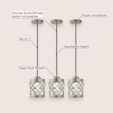 Marelle 6.5" Farmhouse Industrial Iron Filigree Caged Jar LED Pendant