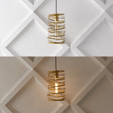 Helisa 7.25" Modern Contemporary Iron Spiral LED Pendant - JONATHAN Y