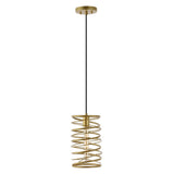 Helisa 7.25" Modern Contemporary Iron Spiral LED Pendant - JONATHAN Y