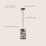 Helisa 7.25" Modern Contemporary Iron Spiral LED Pendant - JONATHAN Y
