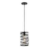 Helisa 7.25" Modern Contemporary Iron Spiral LED Pendant - JONATHAN Y