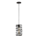 Helisa 7.25" Modern Contemporary Iron Spiral LED Pendant - JONATHAN Y