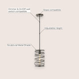 Helisa 7.25" Modern Contemporary Iron Spiral LED Pendant