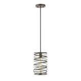 Helisa 7.25" Modern Contemporary Iron Spiral LED Pendant - JONATHAN Y