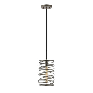 Helisa 7.25" Modern Contemporary Iron Spiral LED Pendant - JONATHAN Y