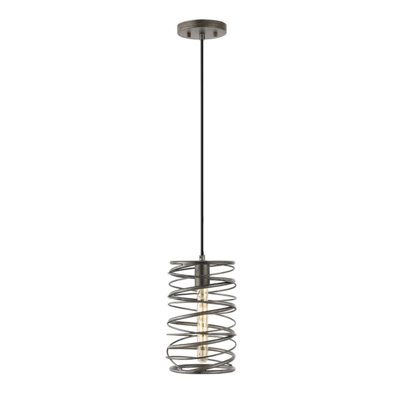 Helisa 7.25" Modern Contemporary Iron Spiral LED Pendant - JONATHAN Y