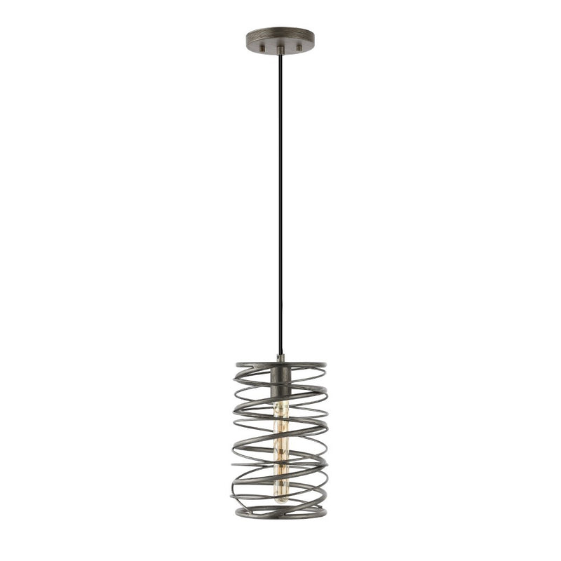 Helisa 7.25" Modern Contemporary Iron Spiral LED Pendant - JONATHAN Y