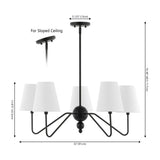 Skylar 32" 5-Light Classic Minimalist Iron Inverted Gourd LED Chandelier