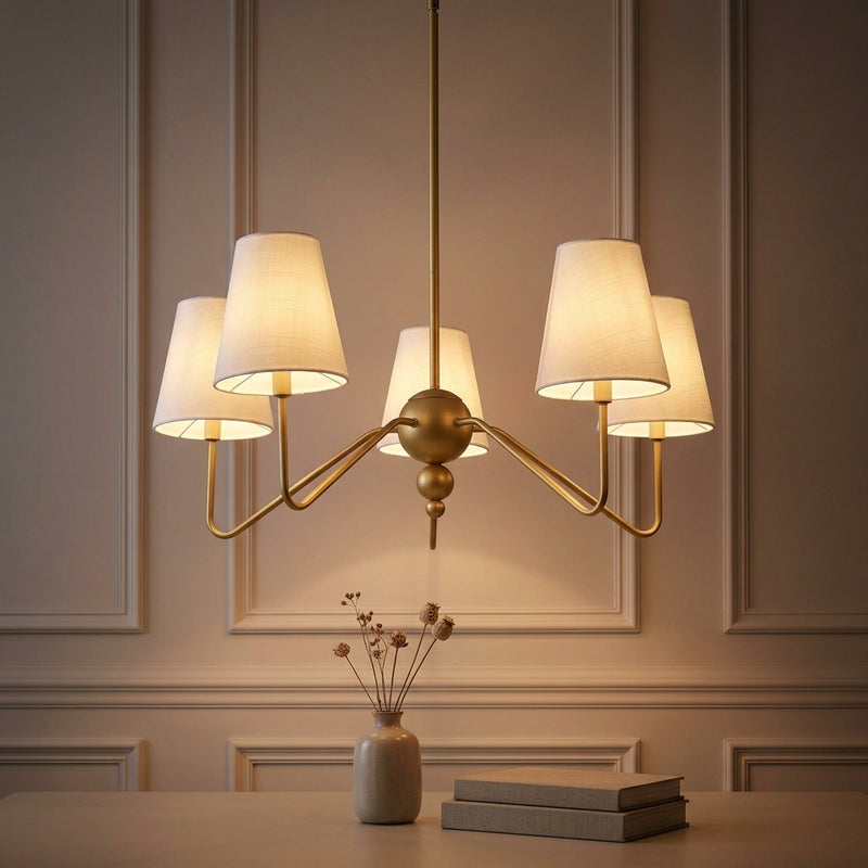 Skylar 32" 5-Light Classic Minimalist Iron Inverted Gourd LED Chandelier Gold Painting – AI-ON
