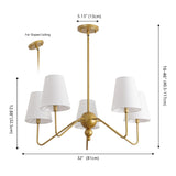 Skylar 32" 5-Light Classic Minimalist Iron Inverted Gourd LED Chandelier