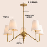 Skylar 32" 5-Light Classic Minimalist Iron Inverted Gourd LED Chandelier
