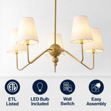 Skylar 32" 5-Light Classic Minimalist Iron Inverted Gourd LED Chandelier